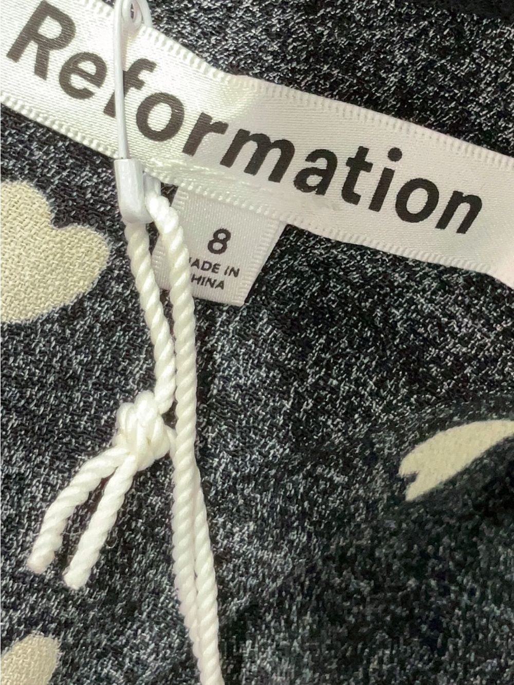 Reformation Brantley Dress Luv It Black Polka Dot Hearts Print Mini Nwt 8 - Picture 7 of 10